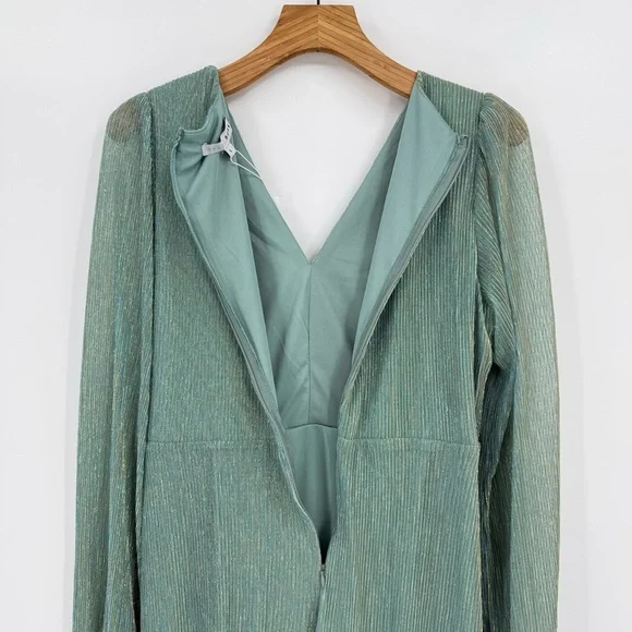 Baltic Born Devlyn Pleated Dress in Blue Sage Shimmer Size L - Picture 12 of 16